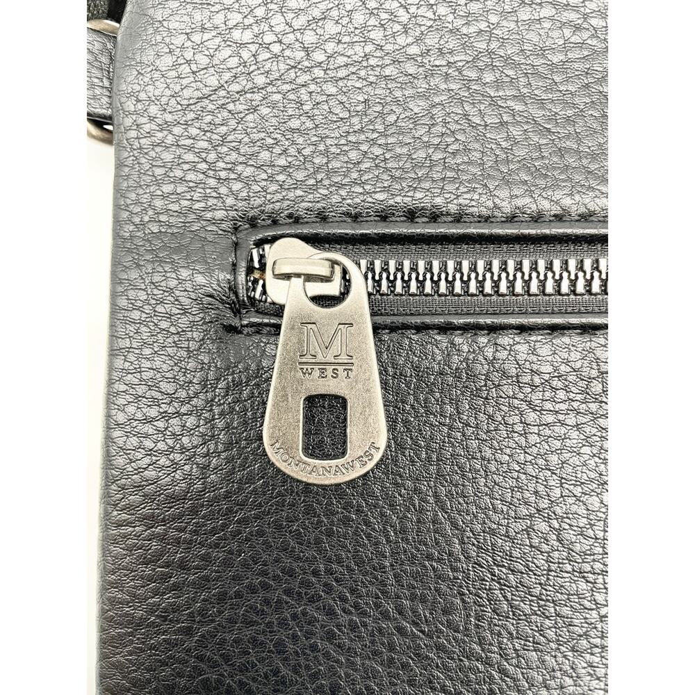 Montana West Crossbody Bag Black Faux Leather Studded Boho Western‎ Minimalist - Picture 5 of 13